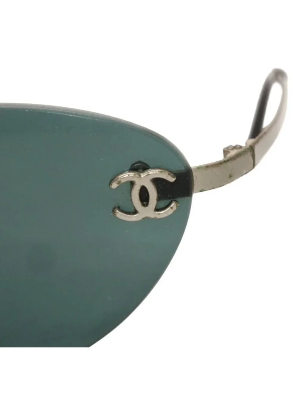 Chanel Rimless Sunglasses Eyewear CC Logo Silver